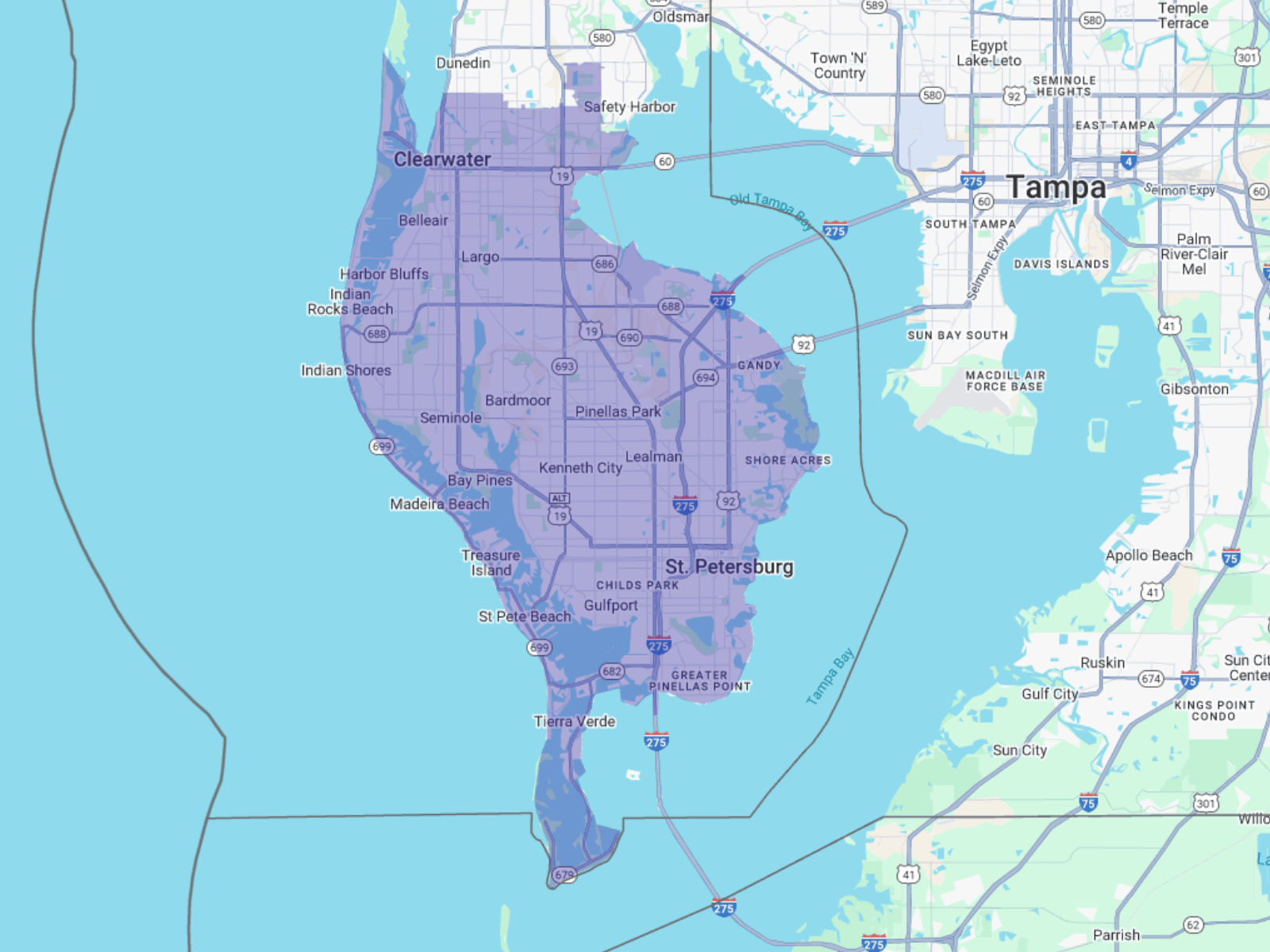 Updated Service Area Map