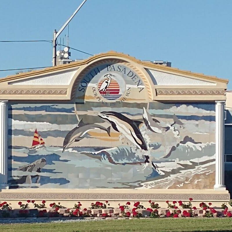 Welcome Sign Bearing The Seal And Motto Of South Pasadena